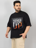 Men Plus Size Printed Oversized Half Sleeves T-Shirt