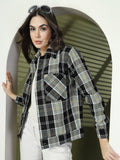 Women Winter Wear Check Shacket | CHKOKKO