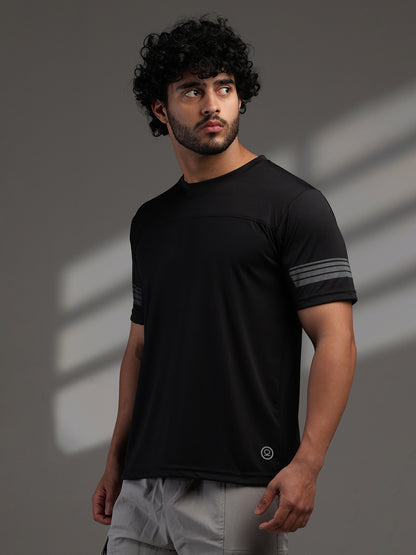 Men's Half Sleeves Dry Fit Gym T-shirt Black