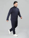 Men Navy Plus Size Sports Winter Tracksuit | CHKOKKO