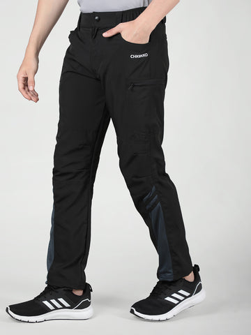 Men Black Grey Everyday Active Trouser
