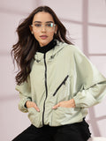 Women Winter Sports Oversized Windcheater Hooded Jacket