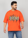 Men Plus Size Printed Oversized Half Sleeves T-Shirt