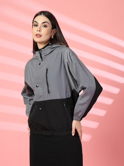 Women’s Lightweight UPF 50+ Sun Protection Summer Jacket Grey Black
