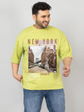 Men Plus Size Printed Oversized Half Sleeves T-Shirt