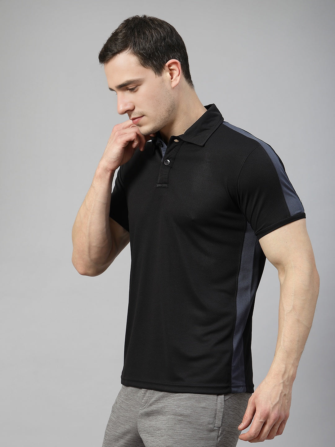Men Regular Dry Fit Half Sleeve Polo T-Shirt Black