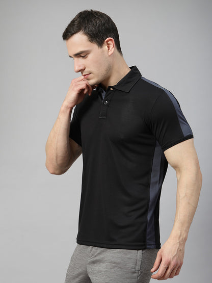 Men Regular Dry Fit Half Sleeve Polo T-Shirt Black