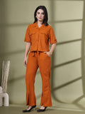 Women Orange Casual Summer Co-ord Set