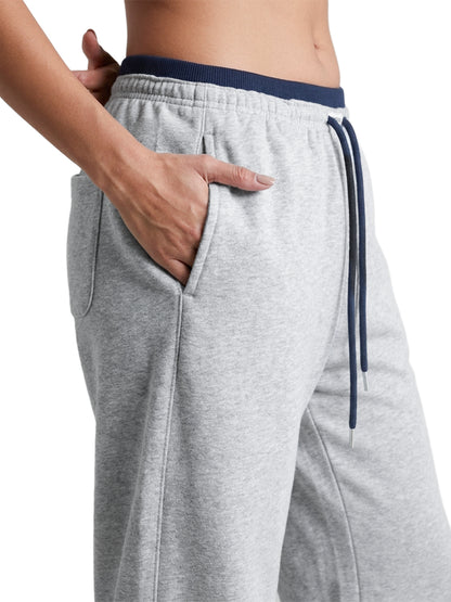 Women Relaxed Fit Wide Leg Trackpants Grey