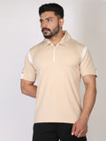 Men's Polo Neck Regular Fit Gym Sports Zipper T-Shirt