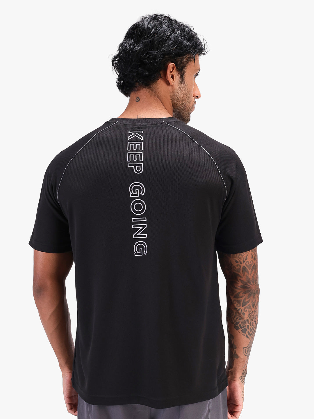 Men's Half Sleeves Quick Dry Sports T-shirt Black