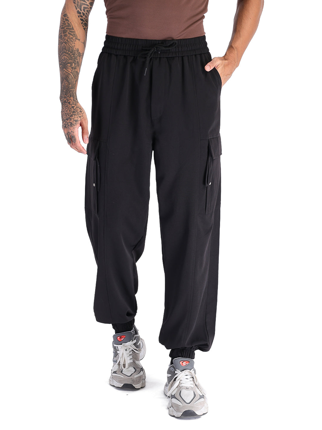Men’s Black Relaxed Fit Sports Trackpant