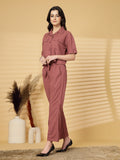 Women Plum Casual Summer Co-ord Set