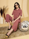 Women Plum Casual Summer Co-ord Set