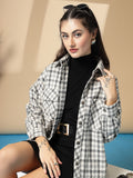 Women Winter Wear Check Shacket | CHKOKKO