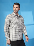 Men Winter Wear Check Shacket | CHKOKKO