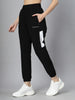 Women Black White Gym Training Sports Trackpant