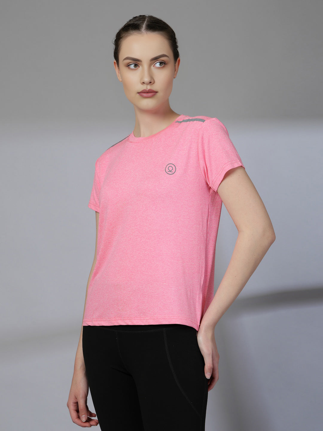 Women's Half Sleeve Dry Fit Gym T-Shirt Pink