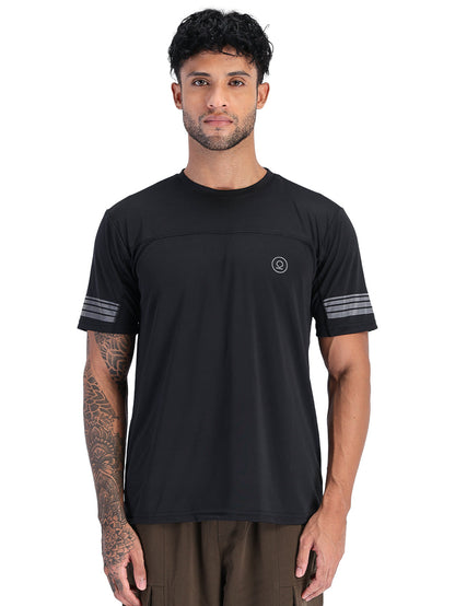 Men's Half Sleeves Dry Fit Gym T-shirt Black