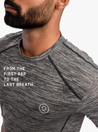 Men's Half Sleeves Gym Sports T-Shirt Grey