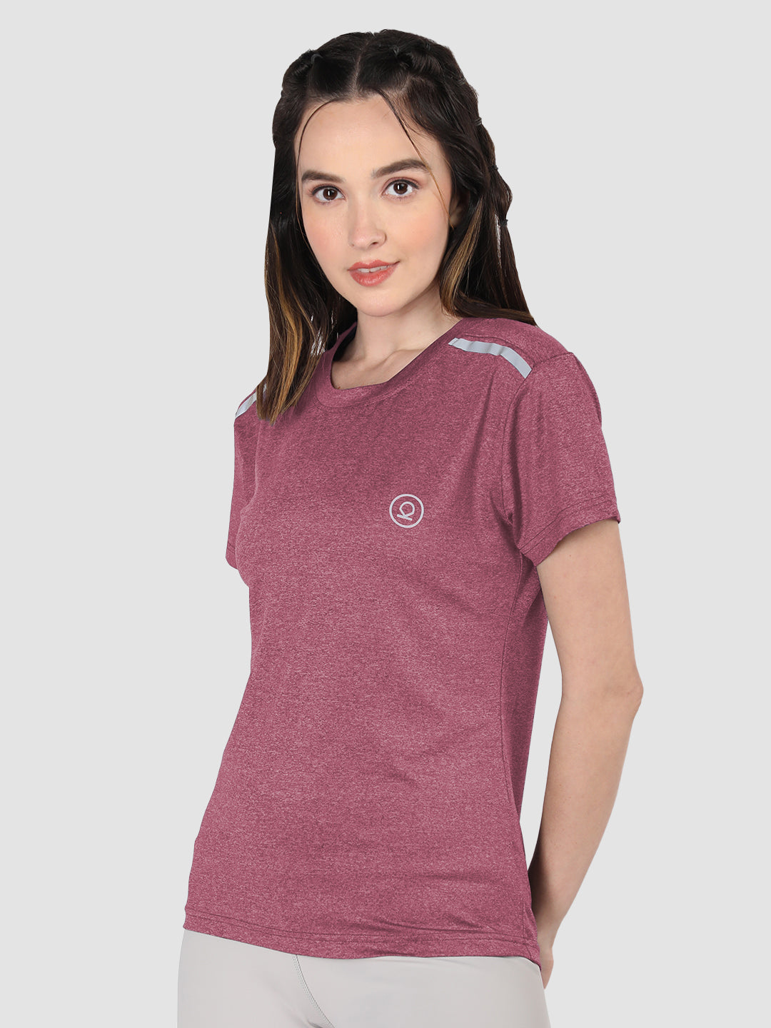 Women's Half Sleeve Dry Fit Gym T-Shirt Maroon