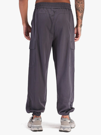 Men’s Grey Sports Track Pants with Side Pockets