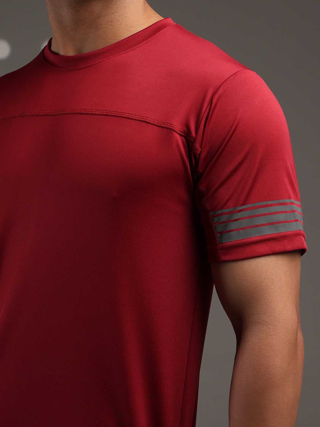Men's Half Sleeves Dry Fit Gym T-shirt Maroon