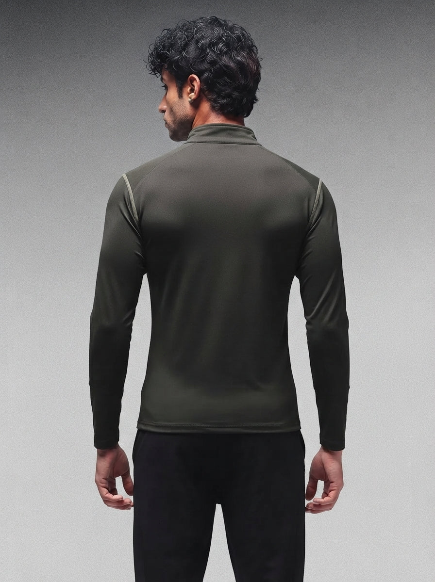 Men’s Full Sleeves Performance Compression T-Shirt for Gym Olive