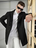 Chkokko Men Long Coat Double Breasted 5 Button