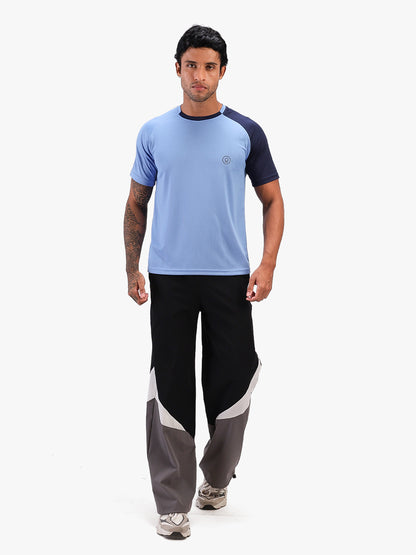 Men's Solid Raglan Dry Fit Gym T-Shirt Blue Navy