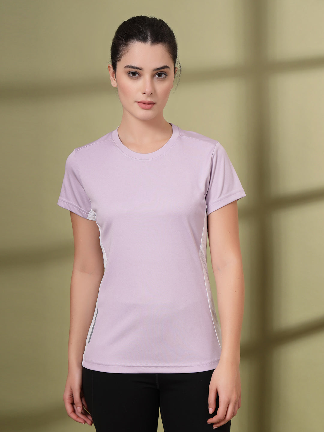 Women's Half Sleeve Dry Fit Active Wear Sports T-shirts Lavender