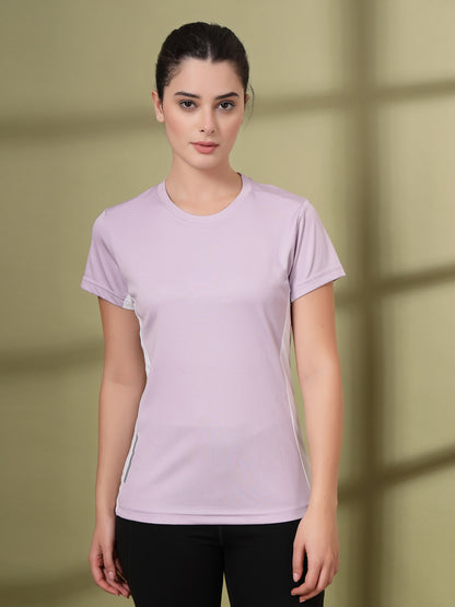 Women's Half Sleeve Dry Fit Active Wear Sports T-shirts Lavender