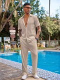 Men Polyester Summer Co-ord Set with Polo Neck