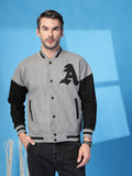 Men Oversized Winter Wear Varsity Jacket with Ribbed Cuffs