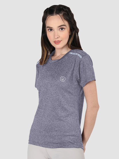 Women's Half Sleeve Dry Fit Gym T-Shirt Light Purple