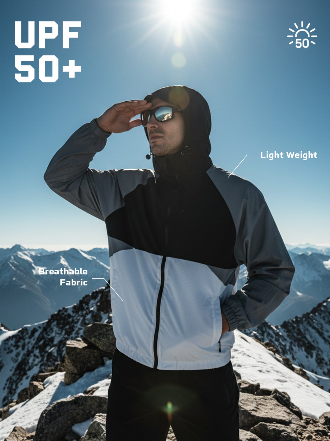 Men’s Lightweight UPF 50+ Sun Protection Summer Jacket