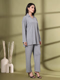 Women's Slate Grey Solid Summer Polyester Co-ord set