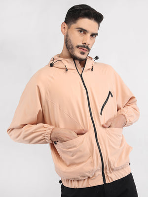 Men Winter Sports Oversized Windcheater Hooded Jacket