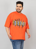 Men Plus Size Printed Oversized Half Sleeves T-Shirt