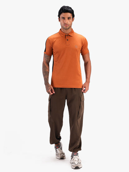 Men Regular Dry Fit Half Sleeve Polo T-Shirt Rust