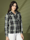 Women Winter Wear Check Shacket | CHKOKKO