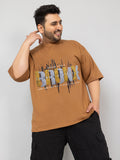 Men Plus Size Printed Oversized Half Sleeves T-Shirt