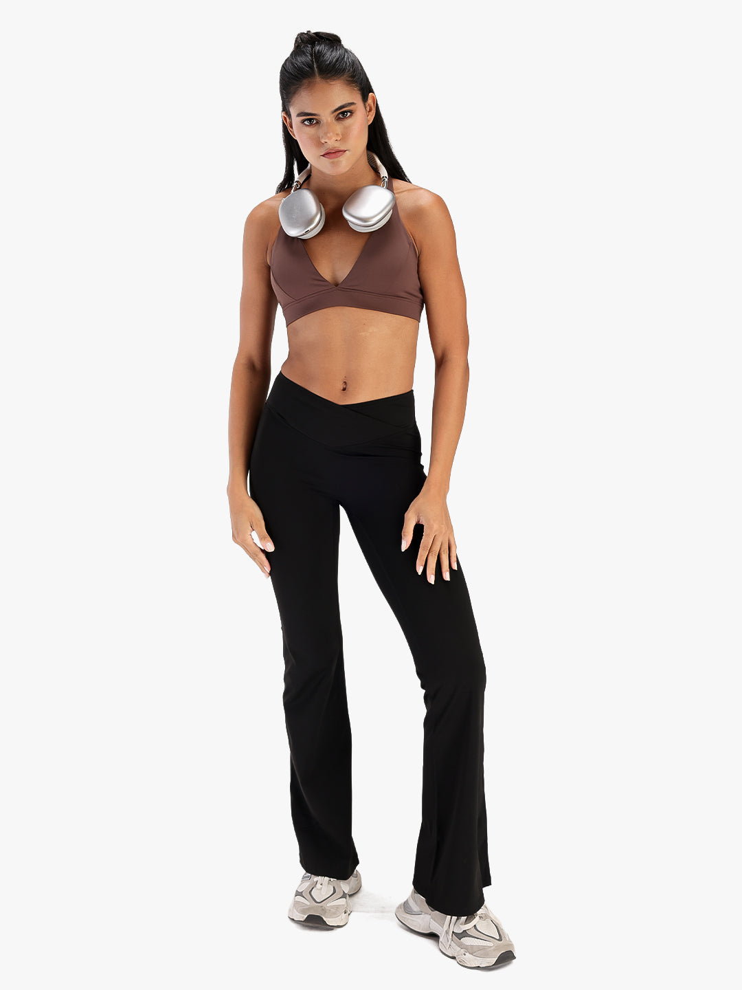 Women’s Crossover Flared Pants Black