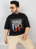 Men Plus Size Printed Oversized Half Sleeves T-Shirt