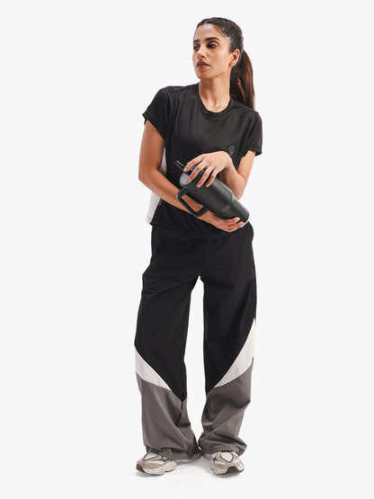 Women's Half Sleeve Dry Fit Active Wear Sports T-shirts Black