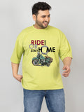 Men Plus Size Printed Oversized Half Sleeves T-Shirt