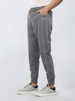 Men's Slate Green Neon Sports Trackpant With Pocket | CHKOKKO