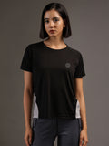 Women's Half Sleeves Dry Fit Gym T-shirt Black White