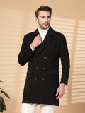 Men Double Breasted Long Coat