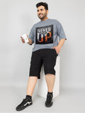 Men Plus Size Printed Oversized Half Sleeves T-Shirt